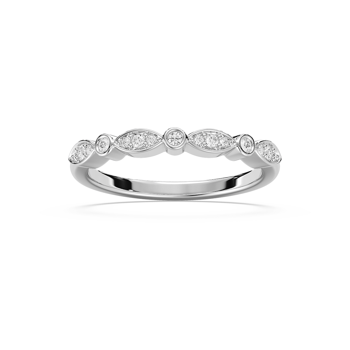 Bria 1/8 ctw Round Lab Grown Diamond Bezel Set Stackable Band