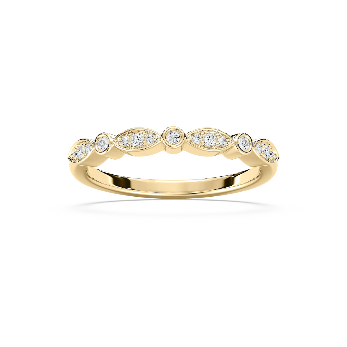 Bria 1/8 ctw Round Lab Grown Diamond Bezel Set Stackable Band