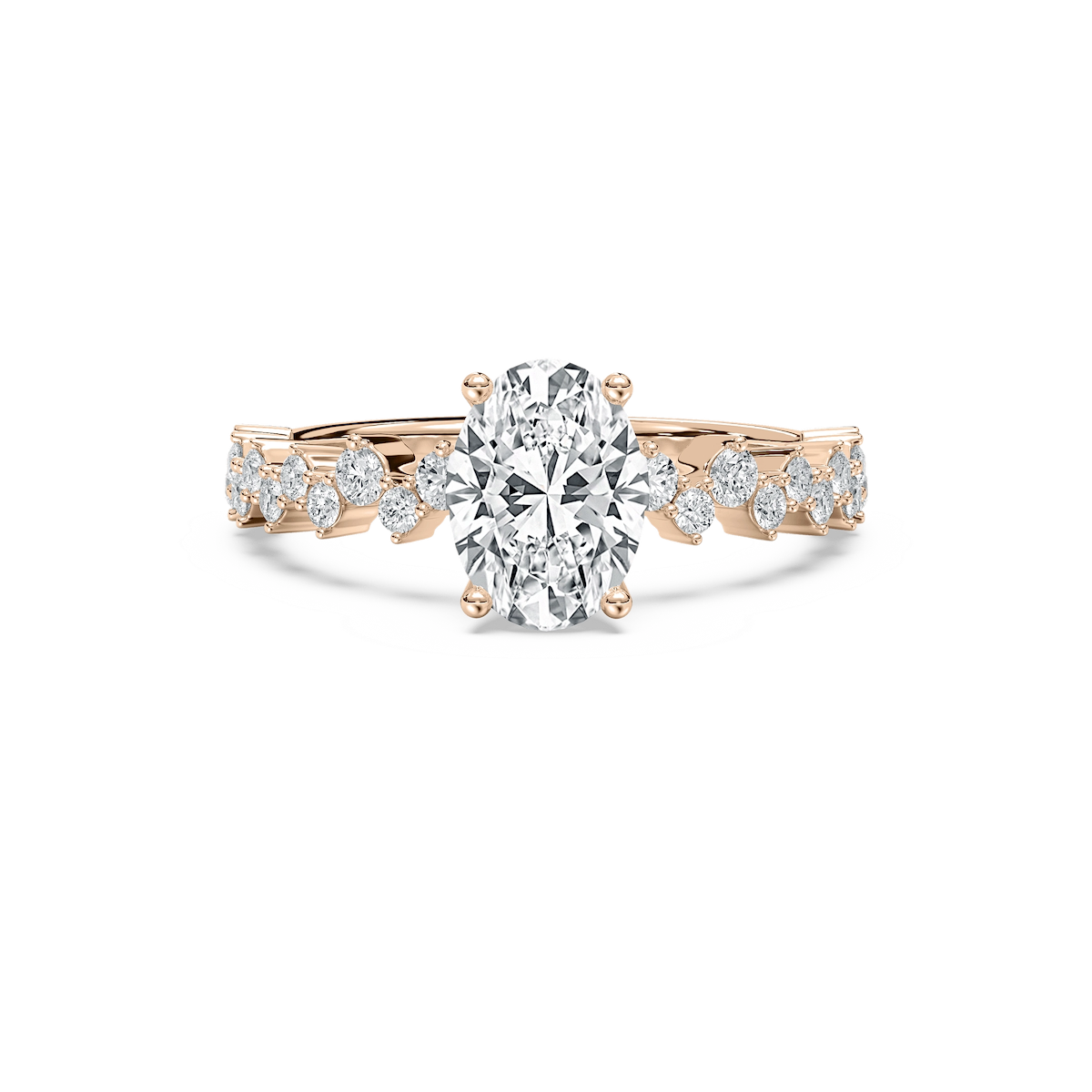 Brisa 1 ⁷⁄₈ ctw Oval Lab Grown Diamond Alternating Side Stone Engagement Ring