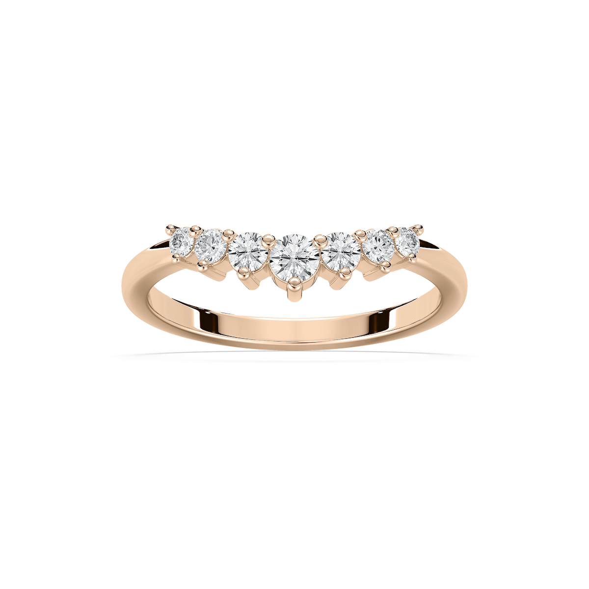 Brynn 1/5 ctw Round Lab Grown Diamond Graduated Curved Band