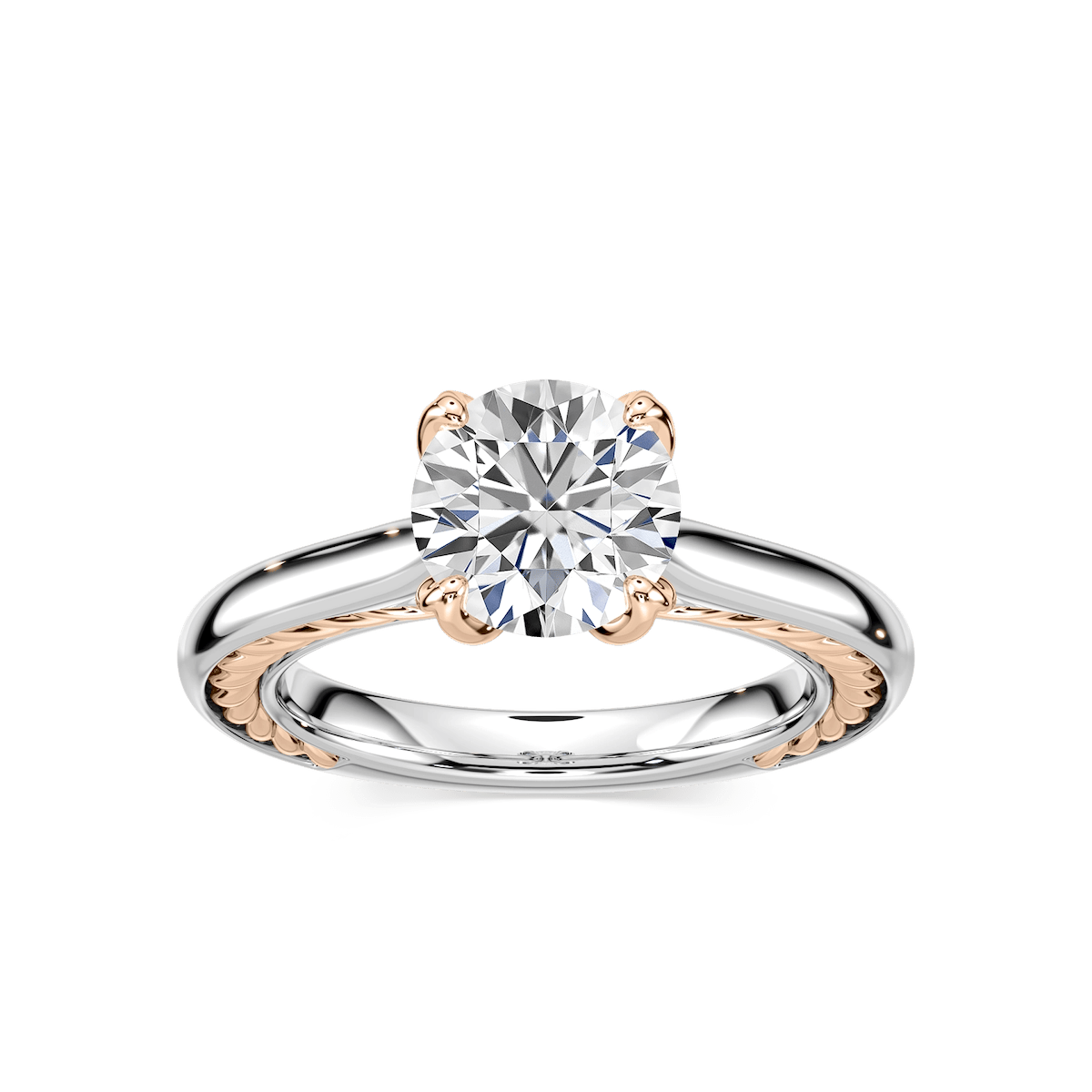 Rani Round Lab Grown Diamond Lasso Rope Solitaire Engagement Ring