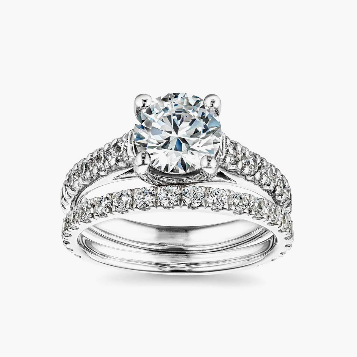 Meg Lab Grown Diamond Classic Prong Cathedral Wedding Set