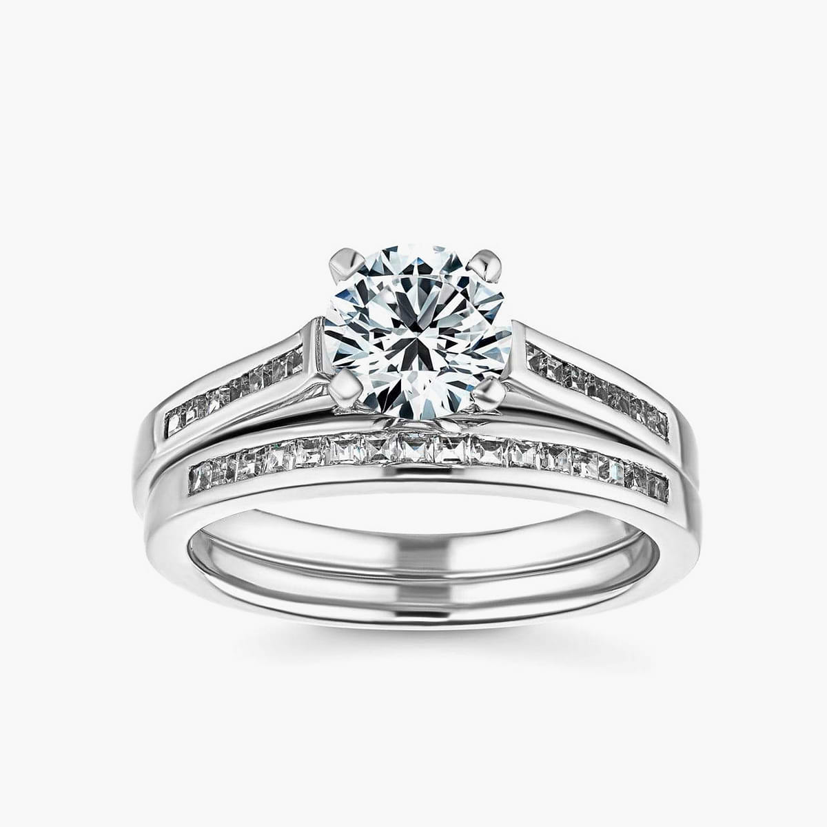 Hazel Lab Grown Diamond Cathedral Channel Wedding Set