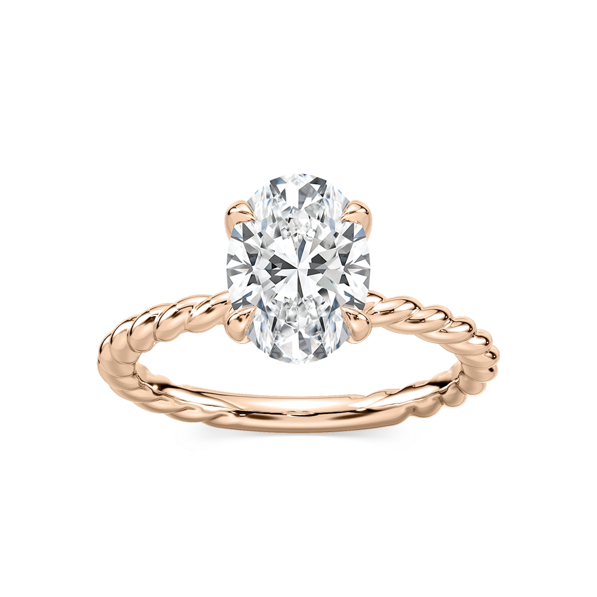Cali Oval Lab Grown Diamond Rope Solitaire Engagement Ring