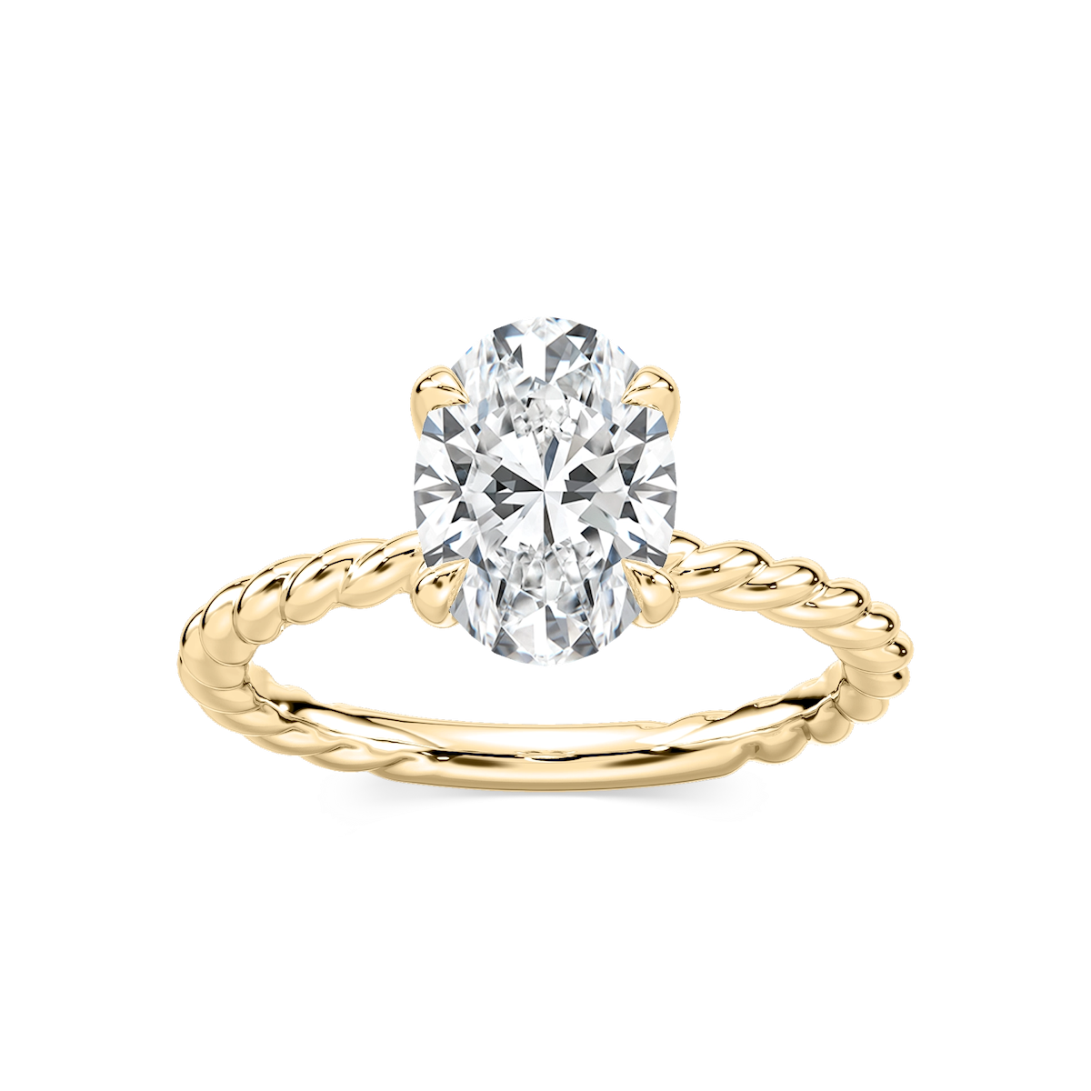Cali Oval Lab Grown Diamond Rope Solitaire Engagement Ring