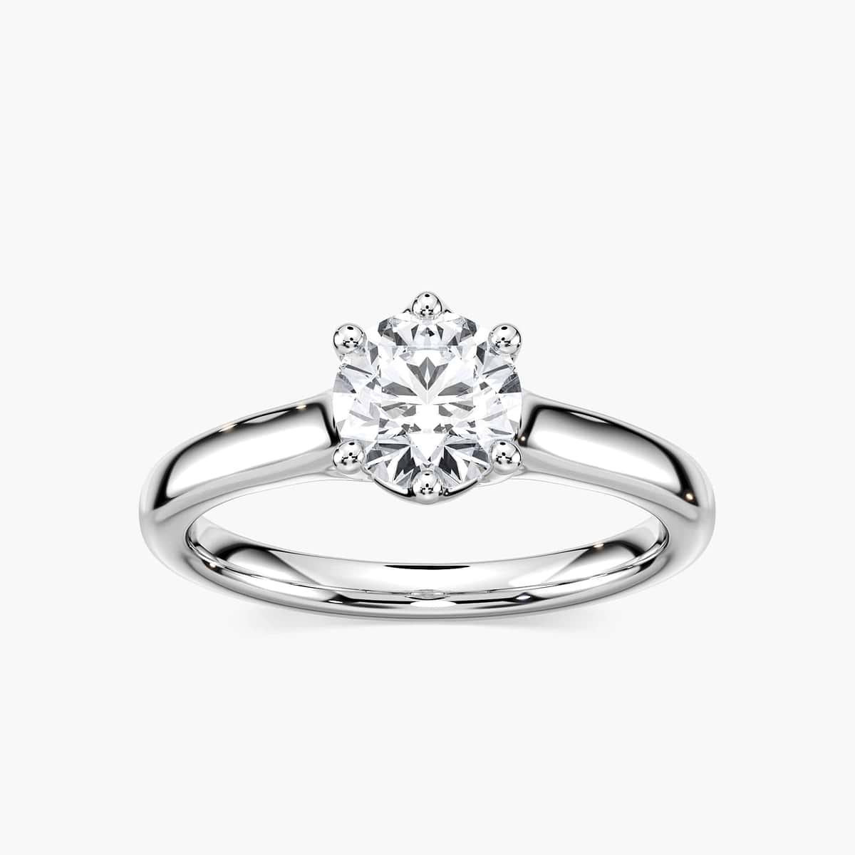 Calista Round Lab Grown Diamond Six Prong Solitaire Engagement Ring
