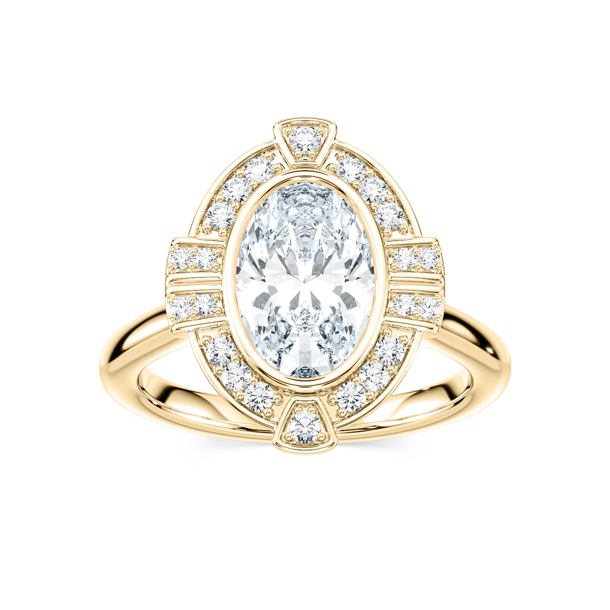 Calla Oval Lab Grown Diamond Vintage Art Deco Halo Engagement Ring