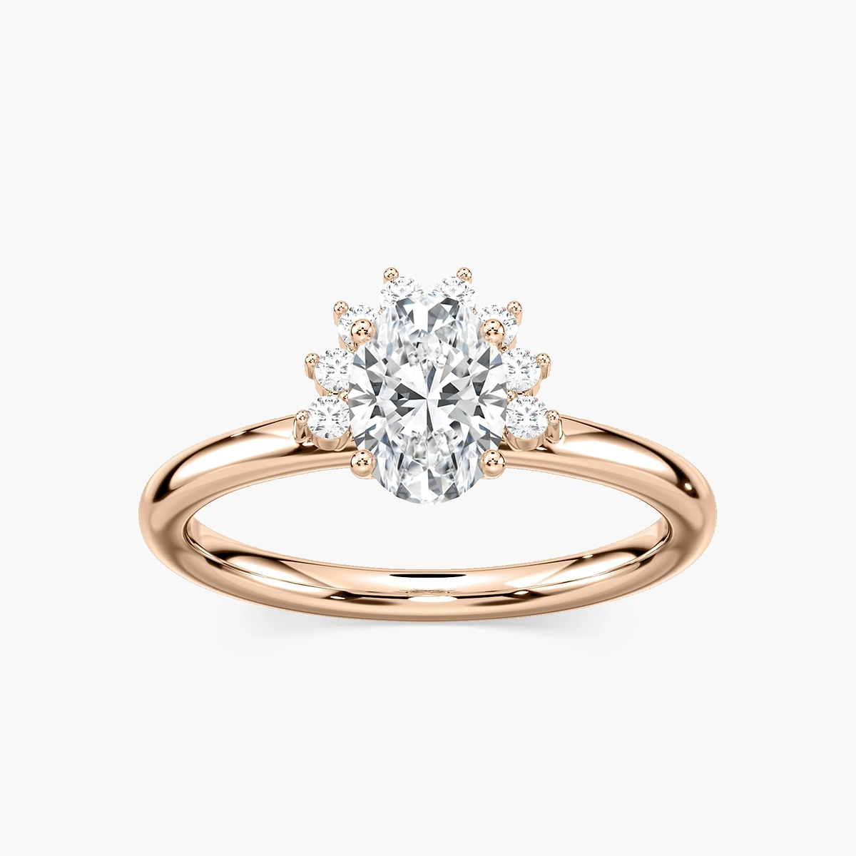 Camilla Oval Lab Grown Diamond Half Halo Engagement Ring
