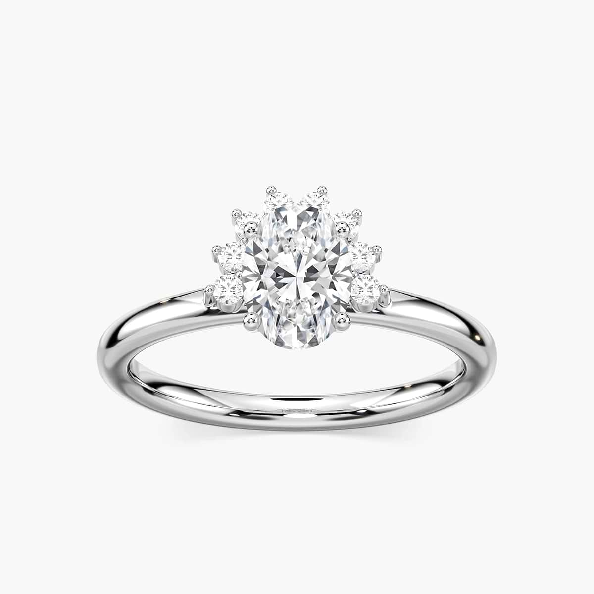 Camilla Oval Lab Grown Diamond Half Halo Engagement Ring