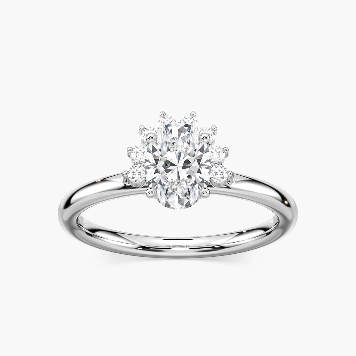 Camilla Oval Lab Grown Diamond Half Halo Engagement Ring
