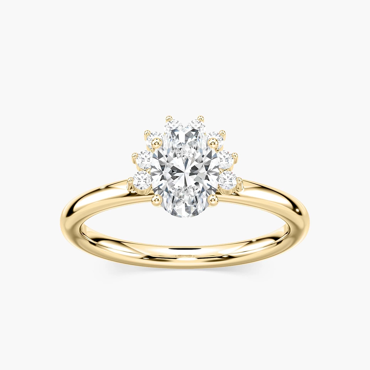 Camilla Oval Lab Grown Diamond Half Halo Engagement Ring