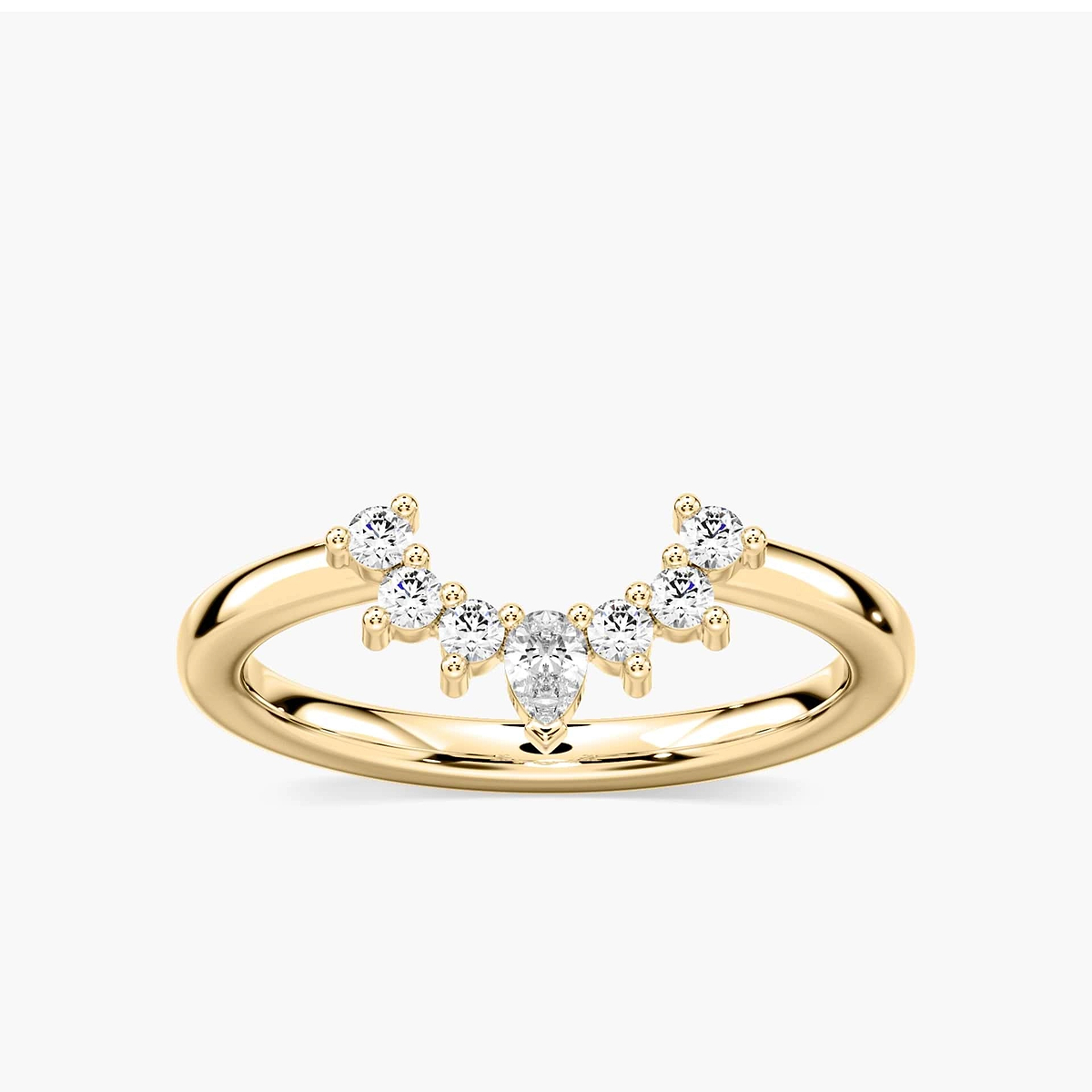 Camilla 1/5 ctw Pear and Round Lab Grown Diamond Fan Curved Band