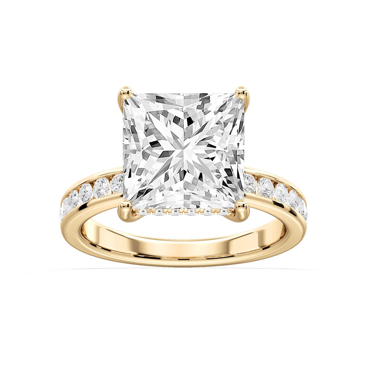 Candice Princess Lab Grown Diamond Channel Set Hidden Halo Engagement Ring
