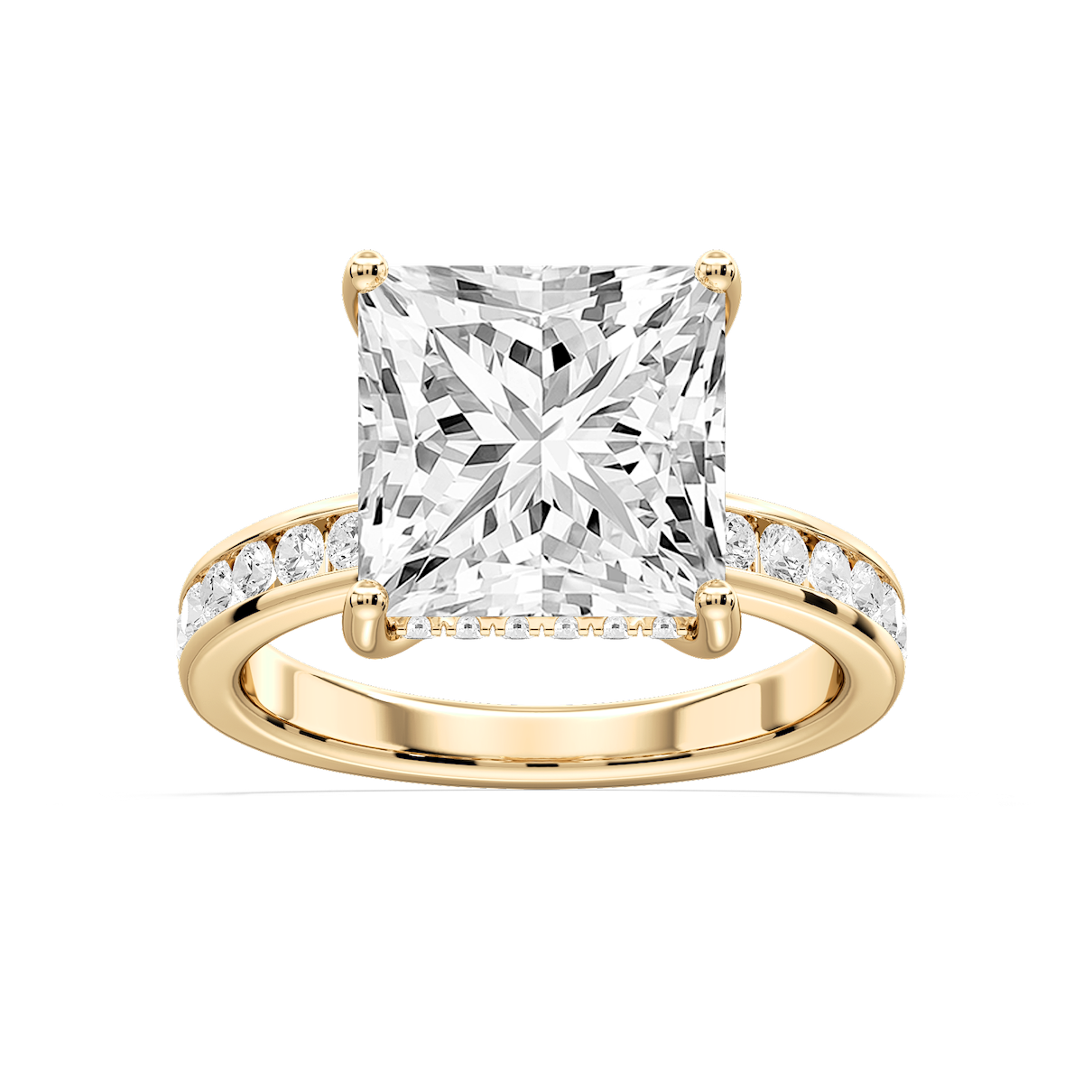 Candice Princess Lab Grown Diamond Channel Set Hidden Halo Engagement Ring