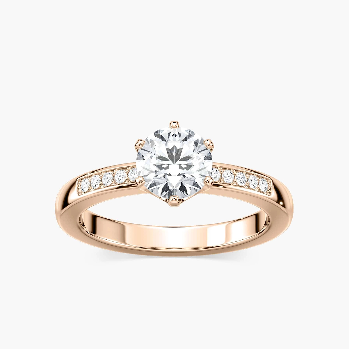 Carmen Round Lab Grown Diamond ChannelSide Stone Engagement Ring