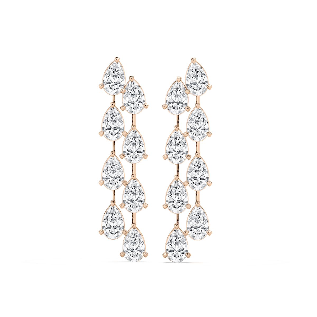 8 ctw Pear Lab Grown Diamond Cascade Dangle Earrings