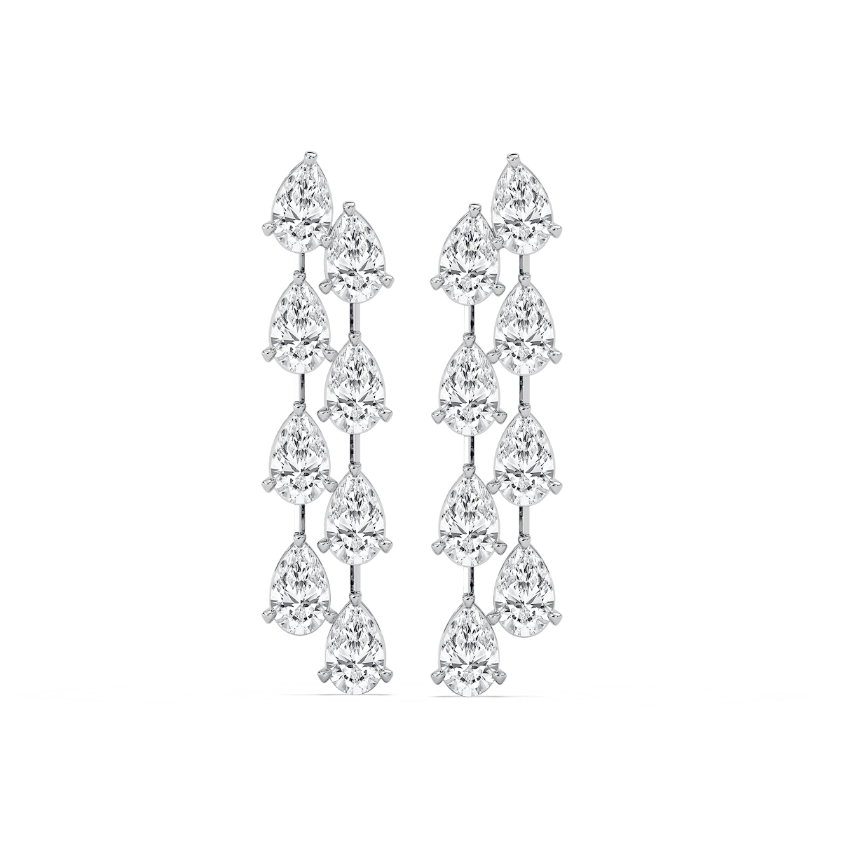 8 ctw Pear Lab Grown Diamond Cascade Dangle Earrings