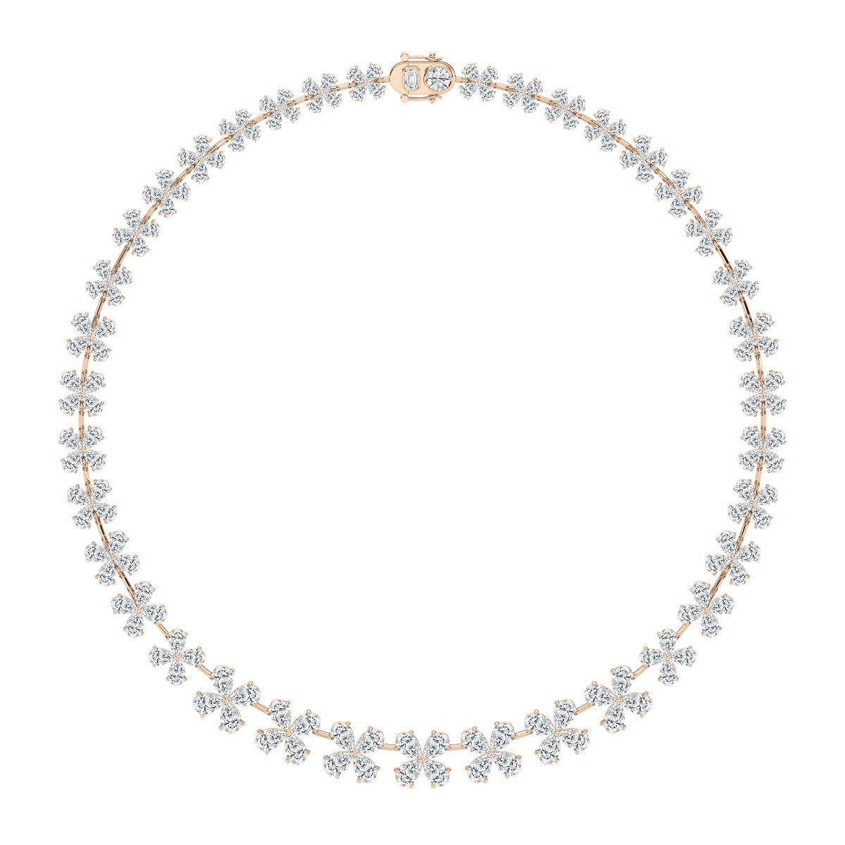 40 ⅓ ctw Pear Lab Grown Diamond Cascading Collar Necklace - 18 Inches