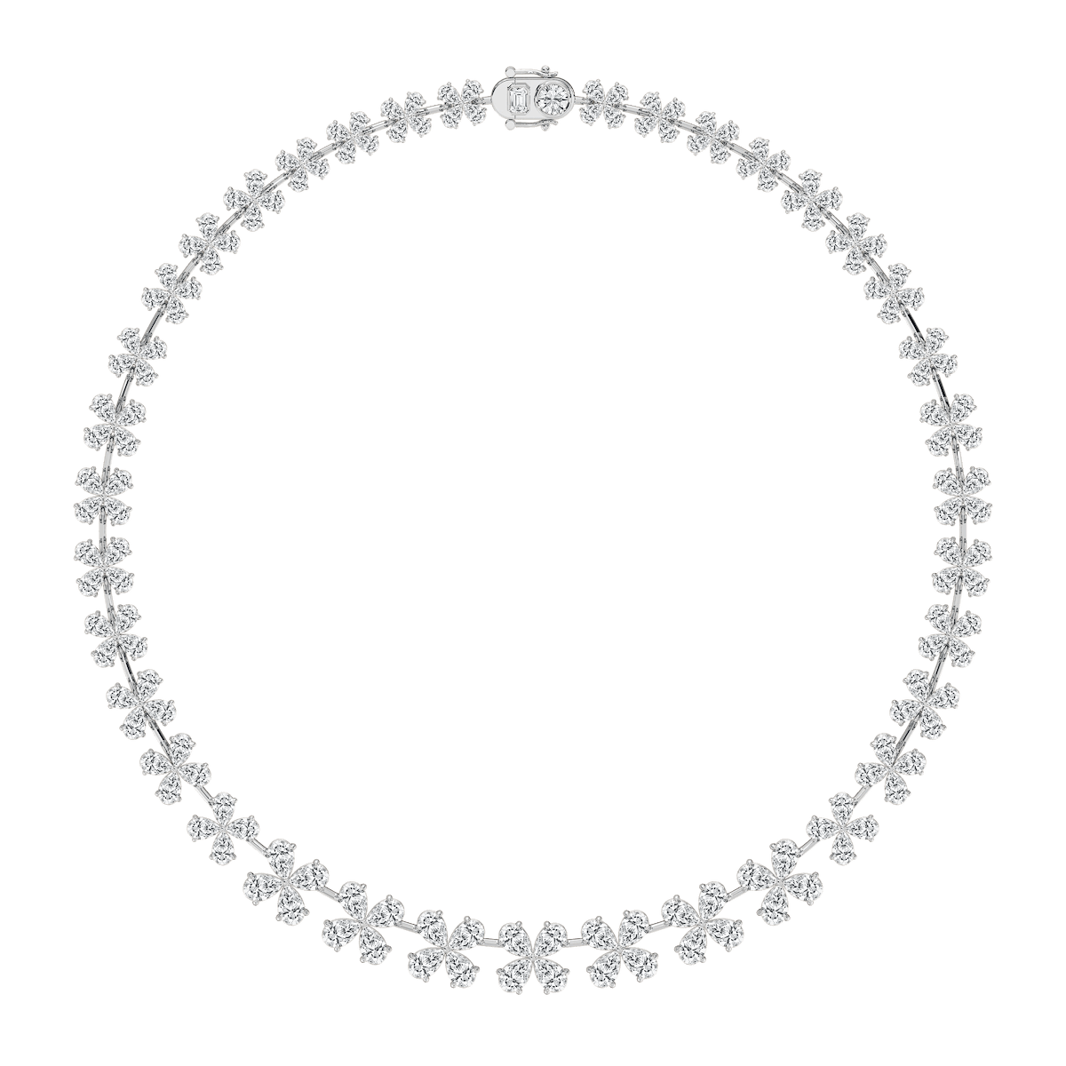 40 ⅓ ctw Pear Lab Grown Diamond Cascading Collar Necklace - 18 Inches