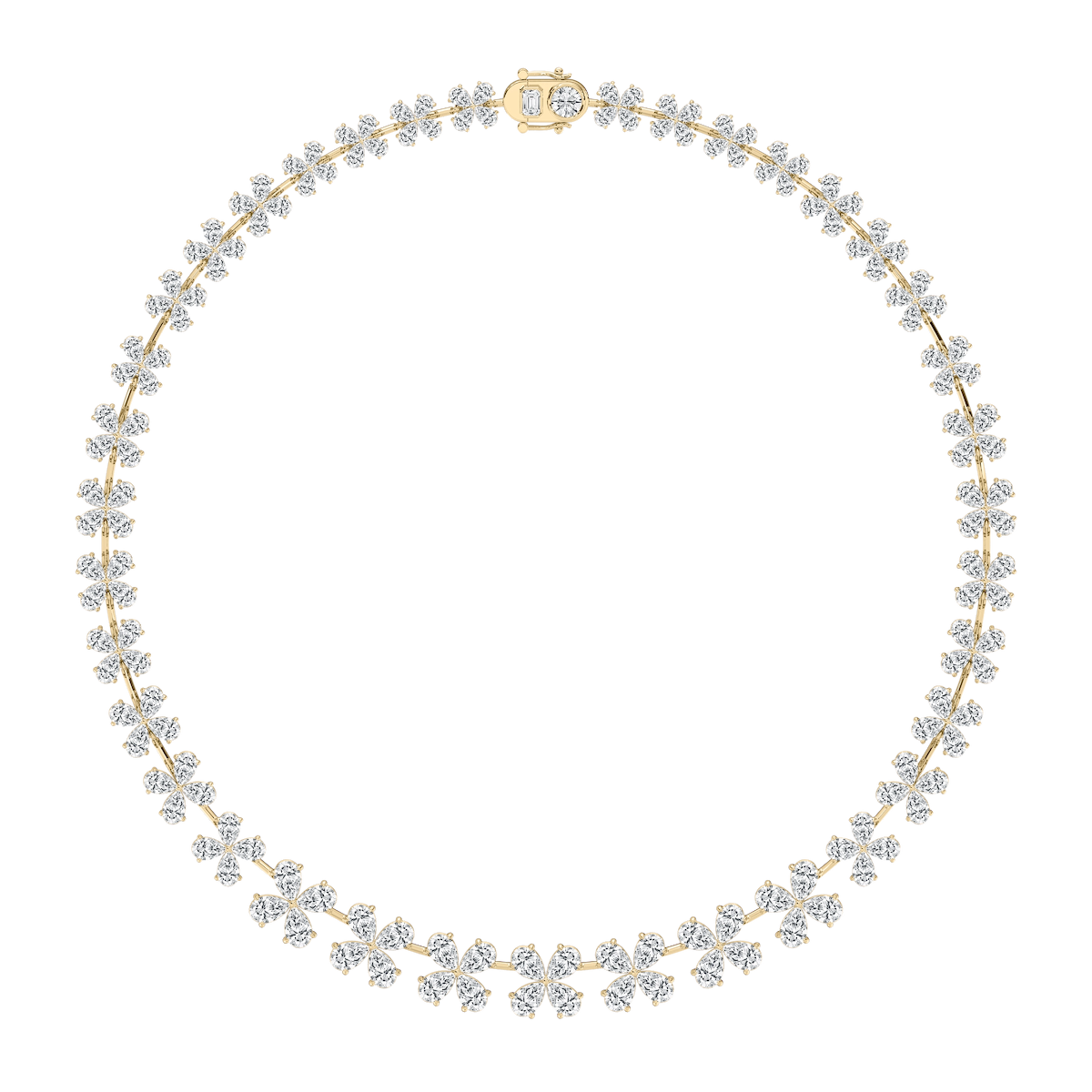 40 ⅓ ctw Pear Lab Grown Diamond Cascading Collar Necklace - 18 Inches