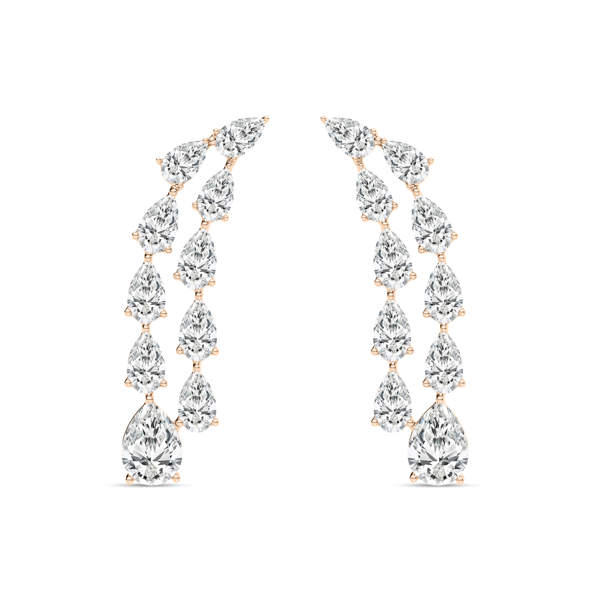 3 ⁷/₈ ctw Pear Lab Grown Diamond Cascading Drop Earrings