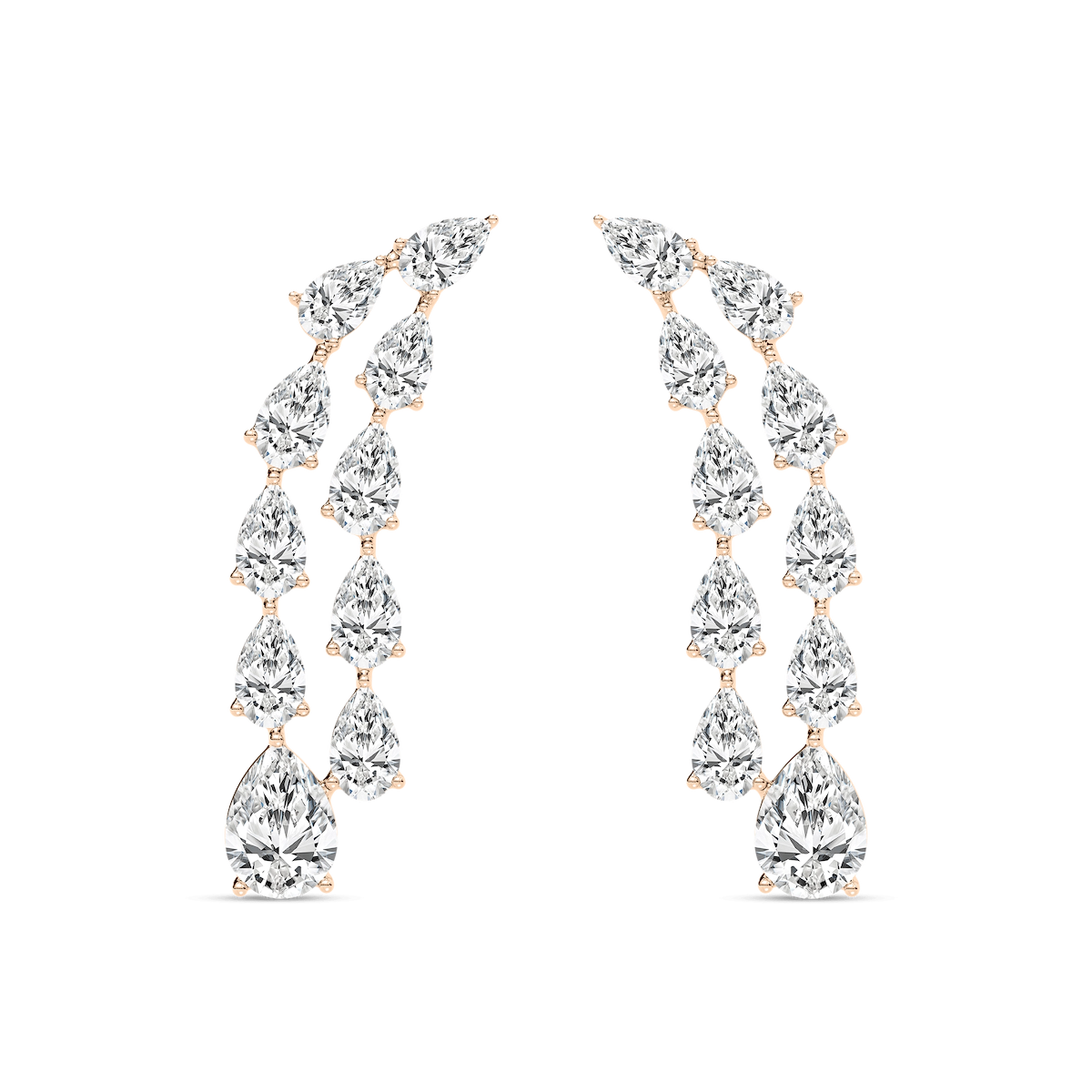 3 ⁷/₈ ctw Pear Lab Grown Diamond Cascading Drop Earrings
