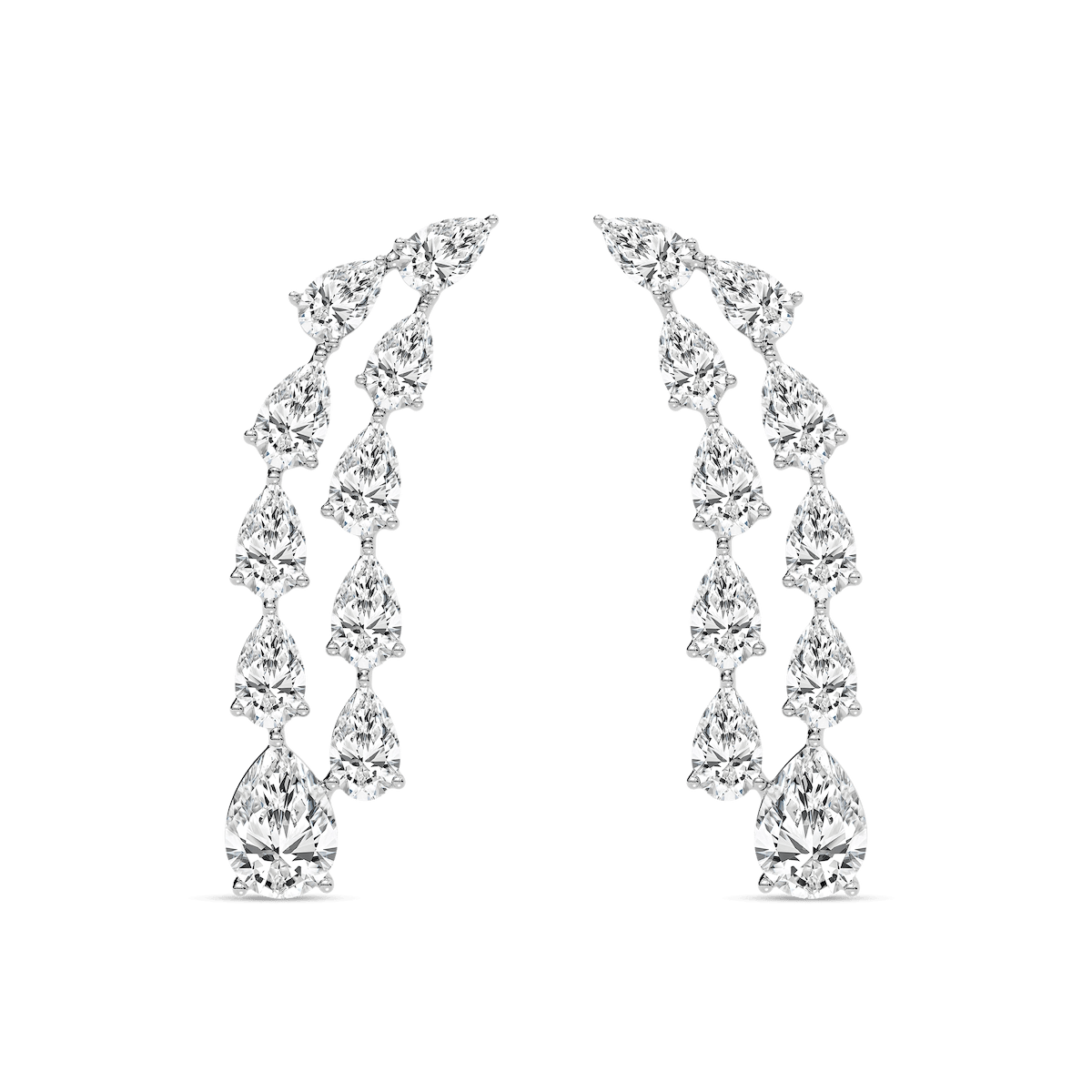 3 ⁷/₈ ctw Pear Lab Grown Diamond Cascading Drop Earrings