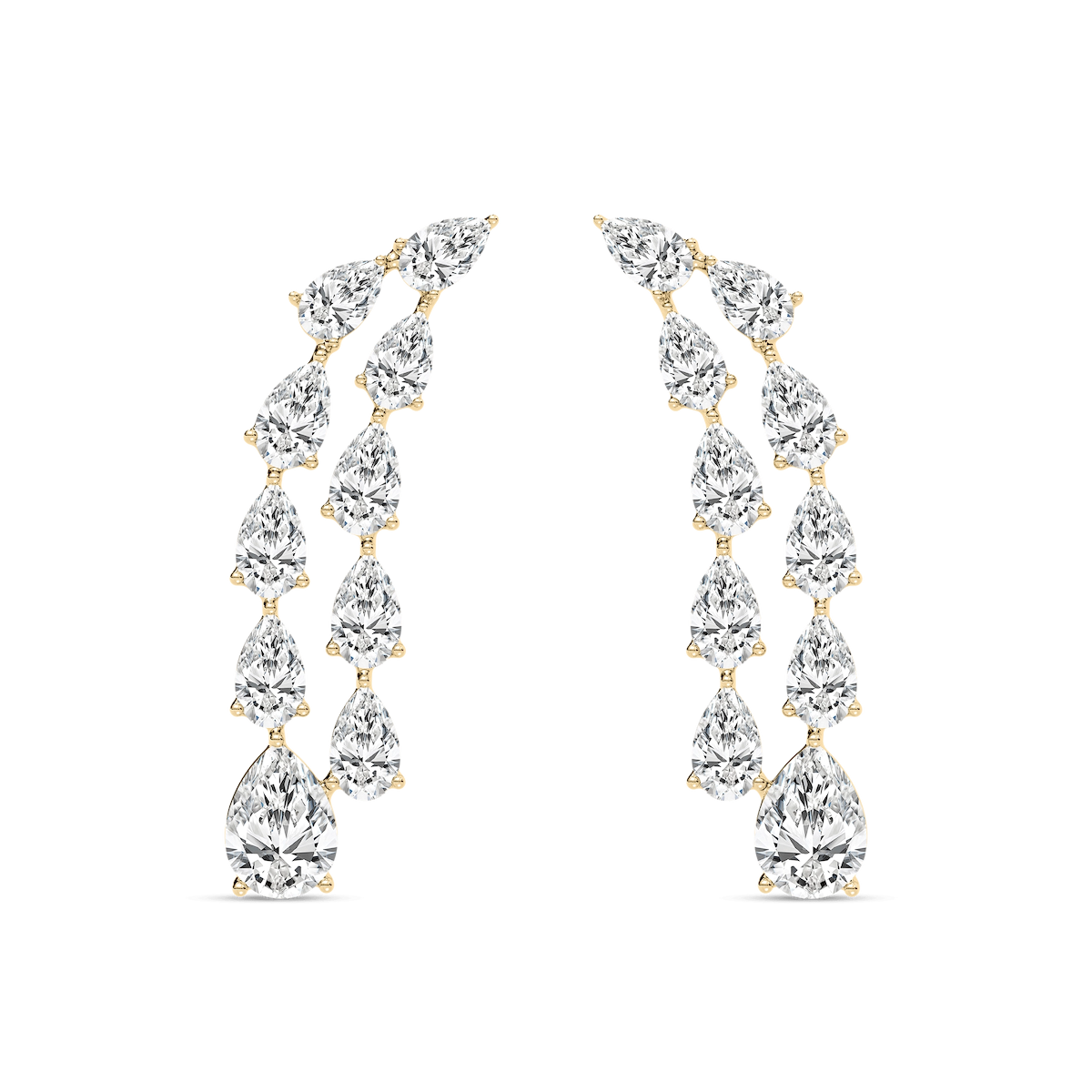 3 ⁷/₈ ctw Pear Lab Grown Diamond Cascading Drop Earrings