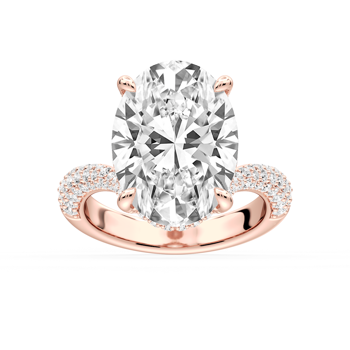 Cassandra 11 ctw Oval Lab Grown Diamond Hidden Halo Engagement Ring - Signature Collection