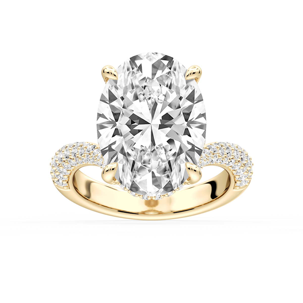 Cassandra 11 ctw Oval Lab Grown Diamond Hidden Halo Engagement Ring - Signature Collection
