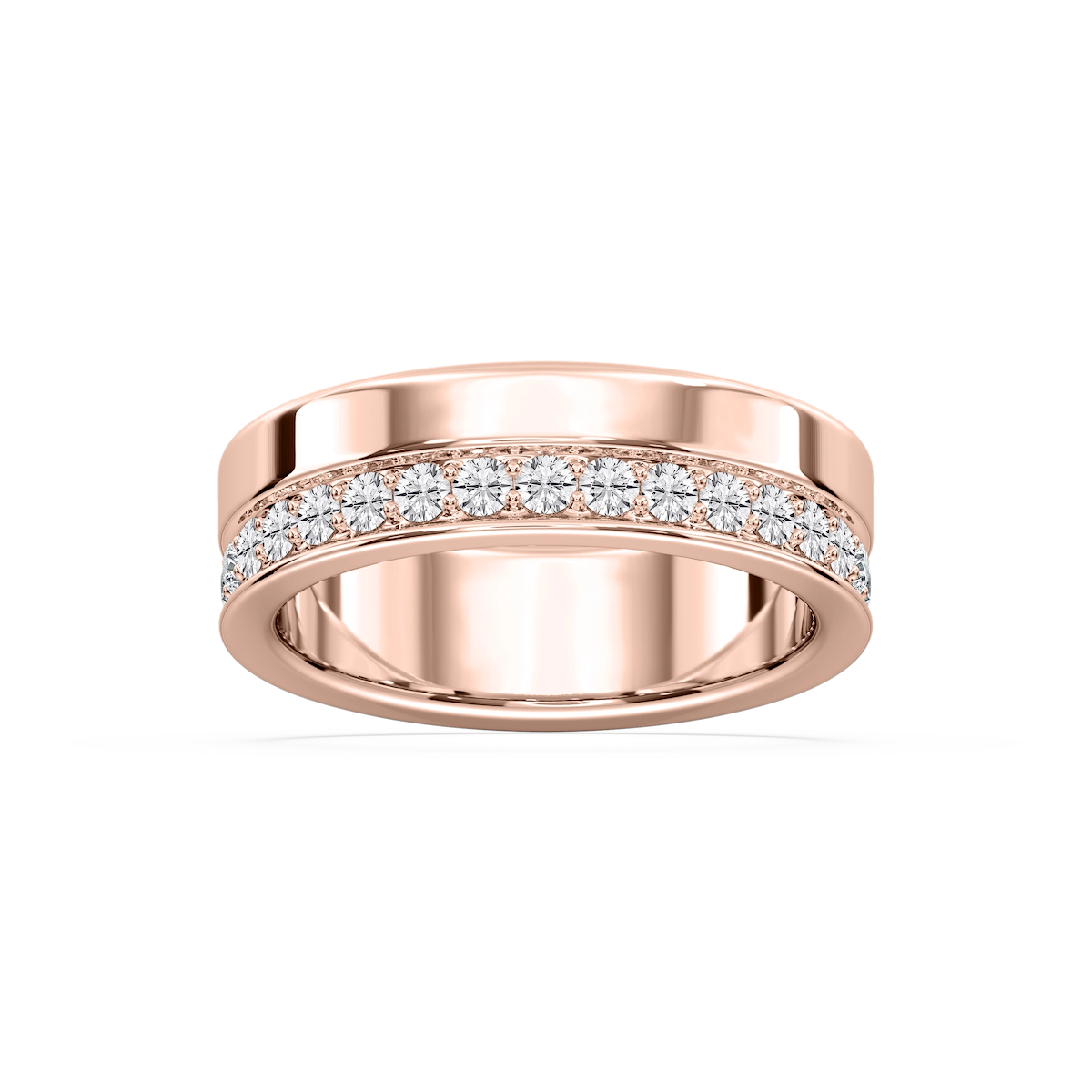 Cattleya 7/8 ctw Round Lab Grown Diamond Wide Pave Eternity Band