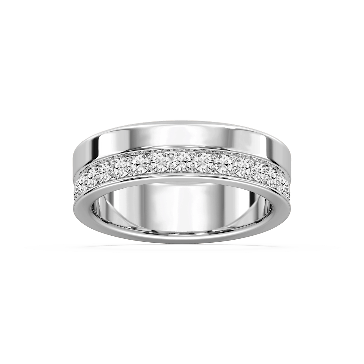 Cattleya 7/8 ctw Round Lab Grown Diamond Wide Pave Eternity Band