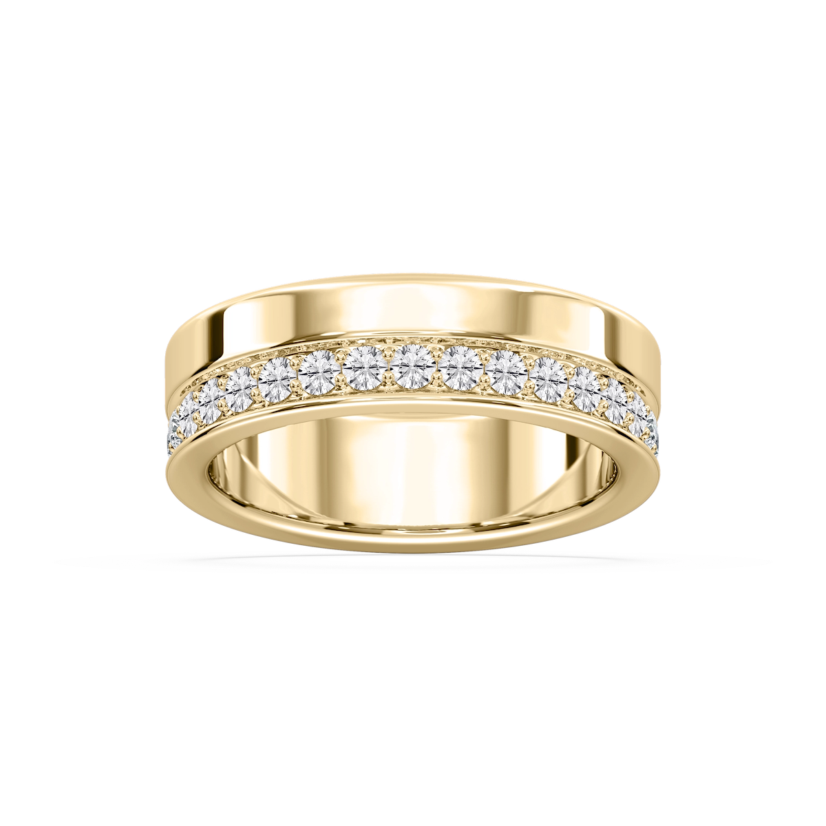 Cattleya 7/8 ctw Round Lab Grown Diamond Wide Pave Eternity Band