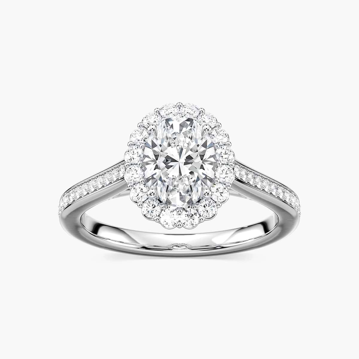 Celeste Oval Lab Grown Diamond Vintage Halo Engagement Ring