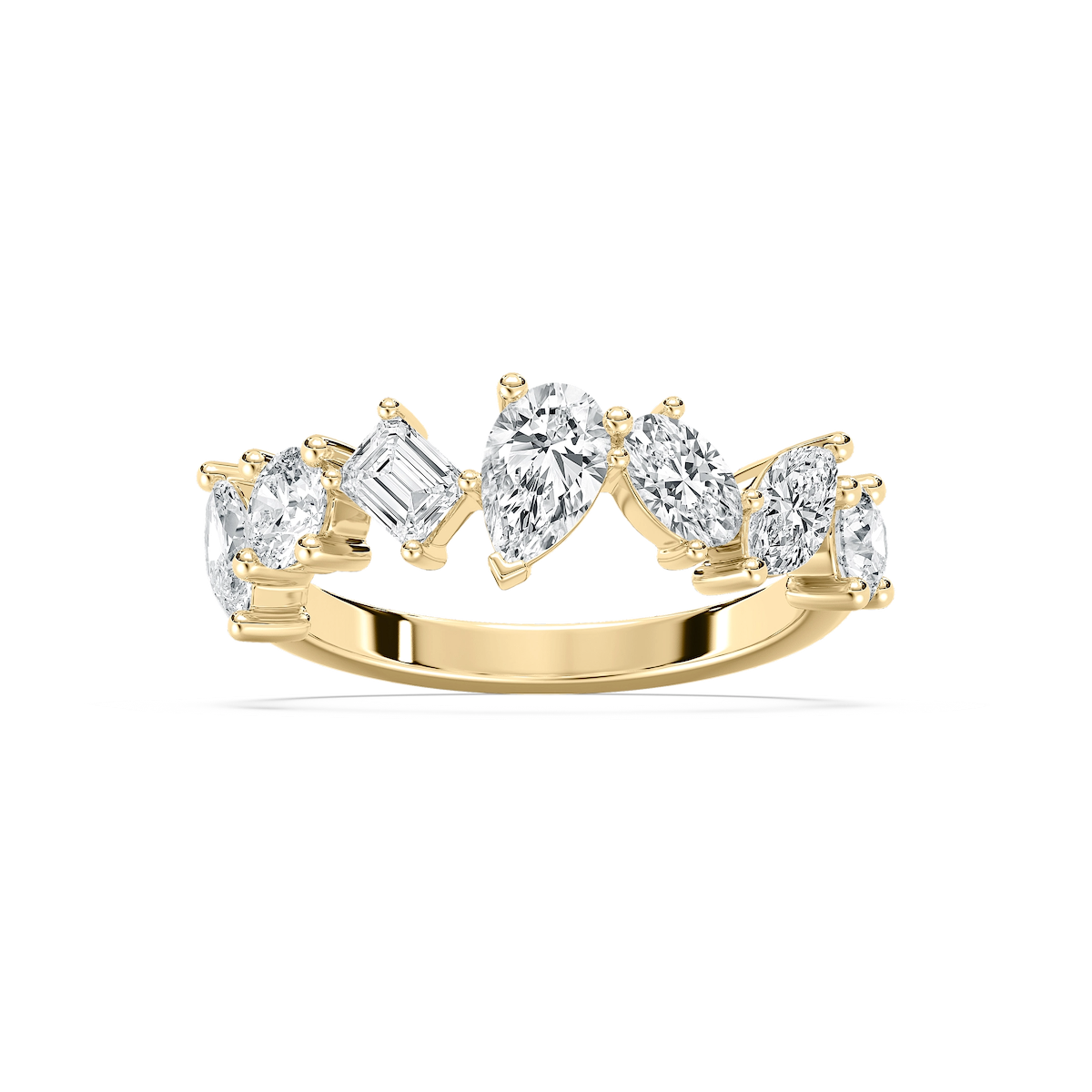 Hattie 1 ½ ctw Multi-Shape Lab Grown Diamond Staggered Anniversary Band