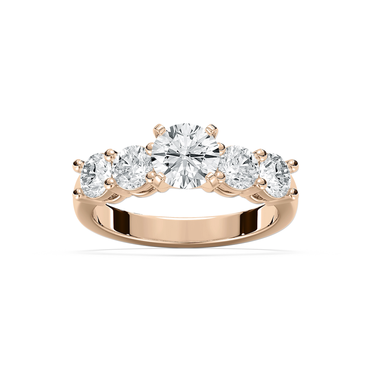 Christine Round Lab Grown Diamond Impact Side Stone Engagement Ring