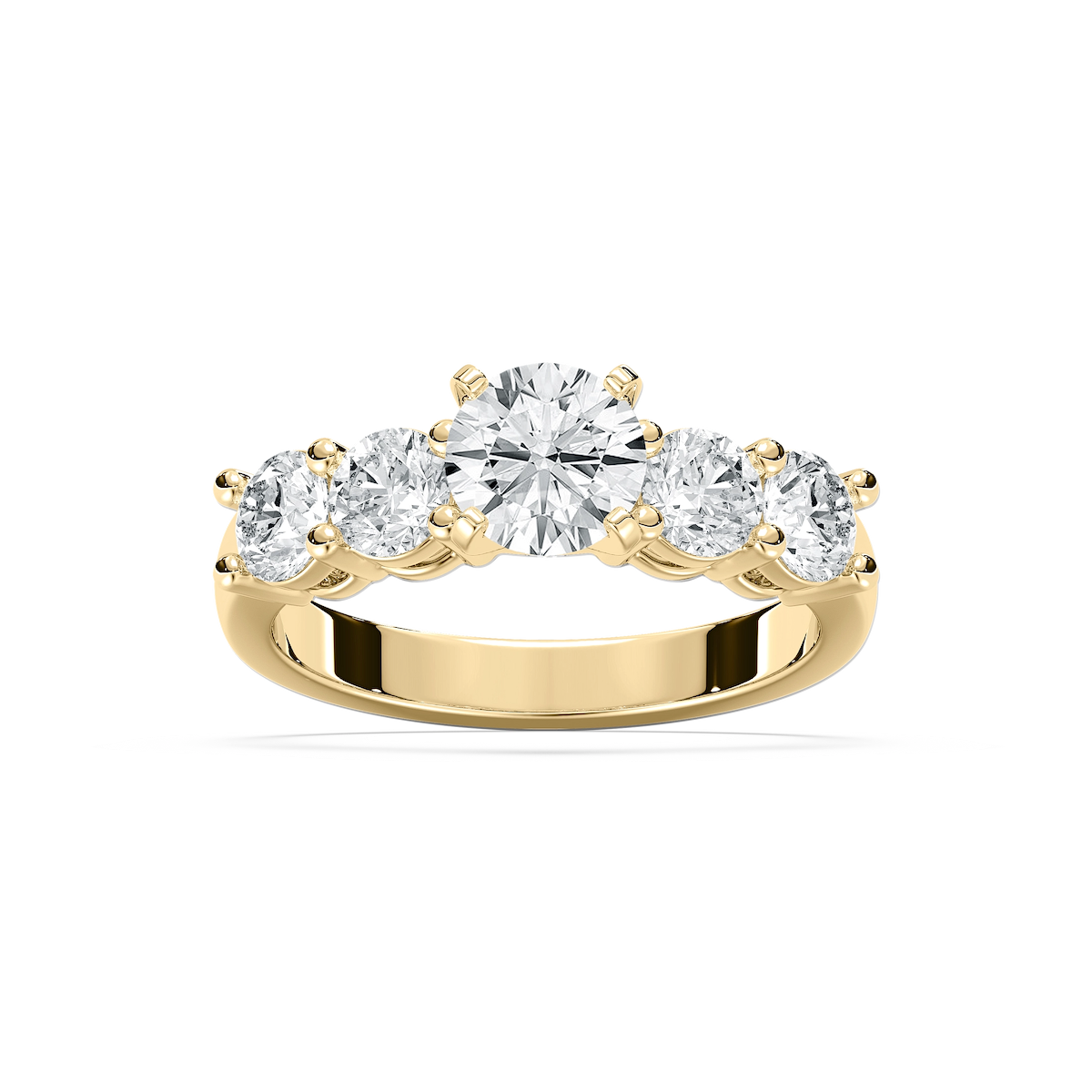 Christine Round Lab Grown Diamond Impact Side Stone Engagement Ring