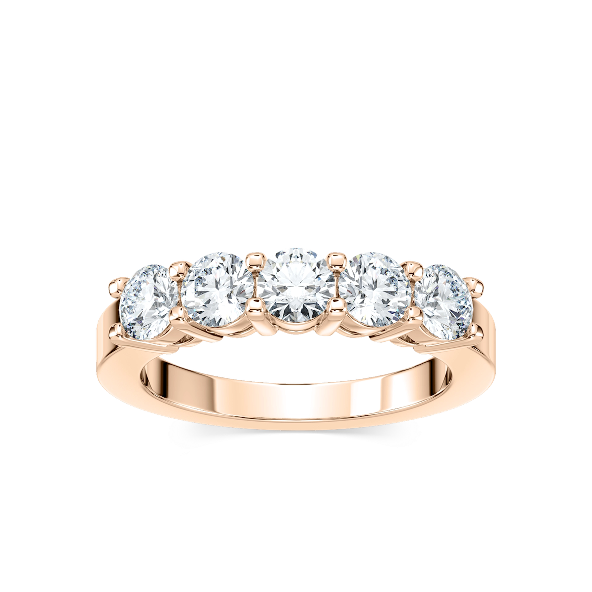 Christine 1 ¼ ctw Round Lab Grown Diamond Five Stone Shared Prong Anniversary Band