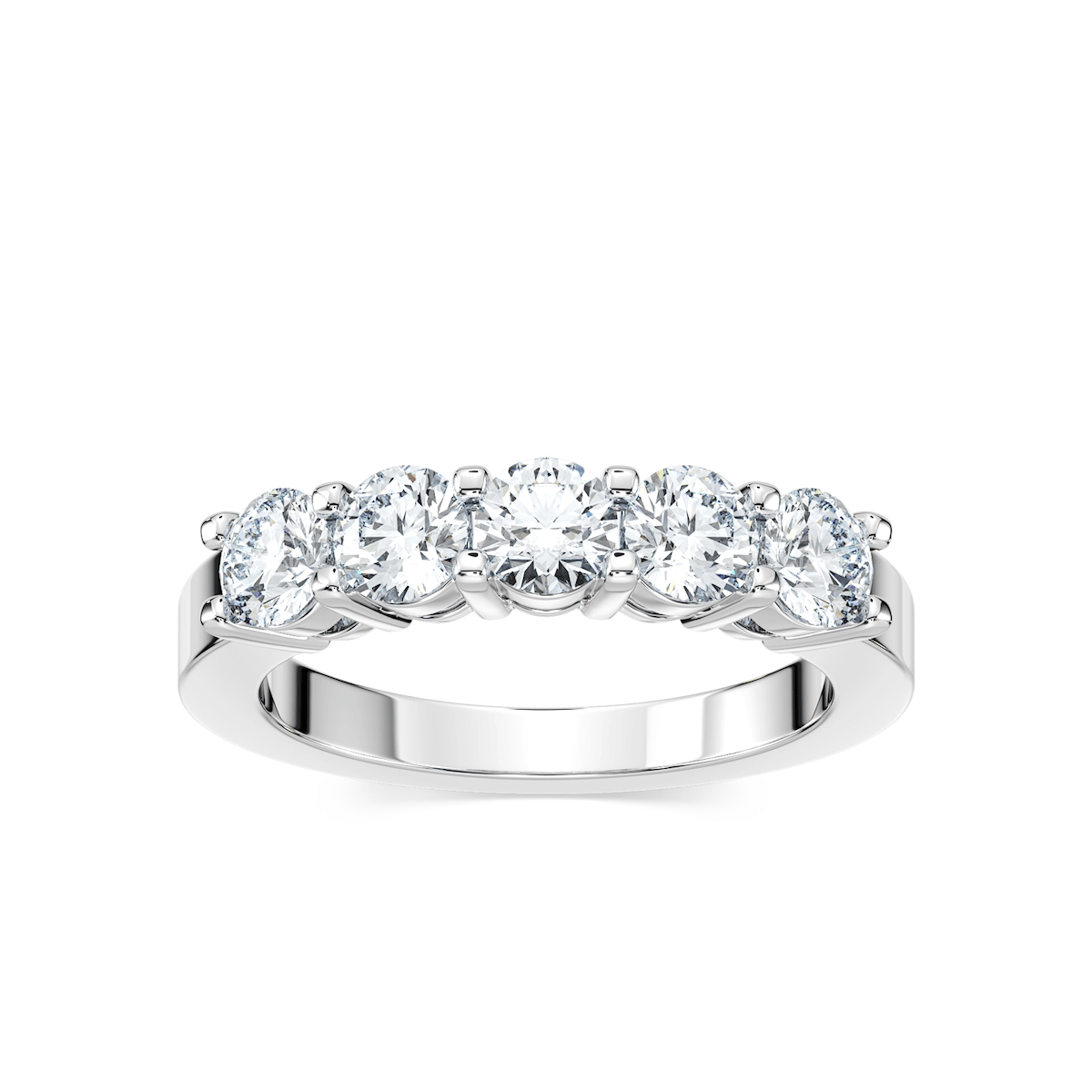 Christine 1 ¼ ctw Round Lab Grown Diamond Five Stone Shared Prong Anniversary Band