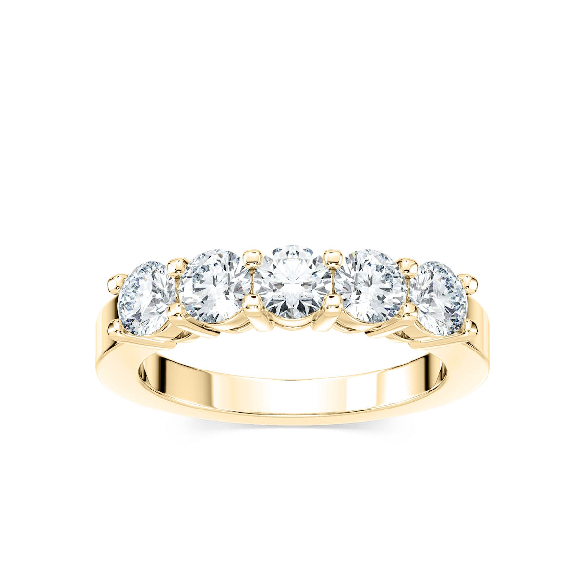 Christine 1 ¼ ctw Round Lab Grown Diamond Five Stone Shared Prong Anniversary Band