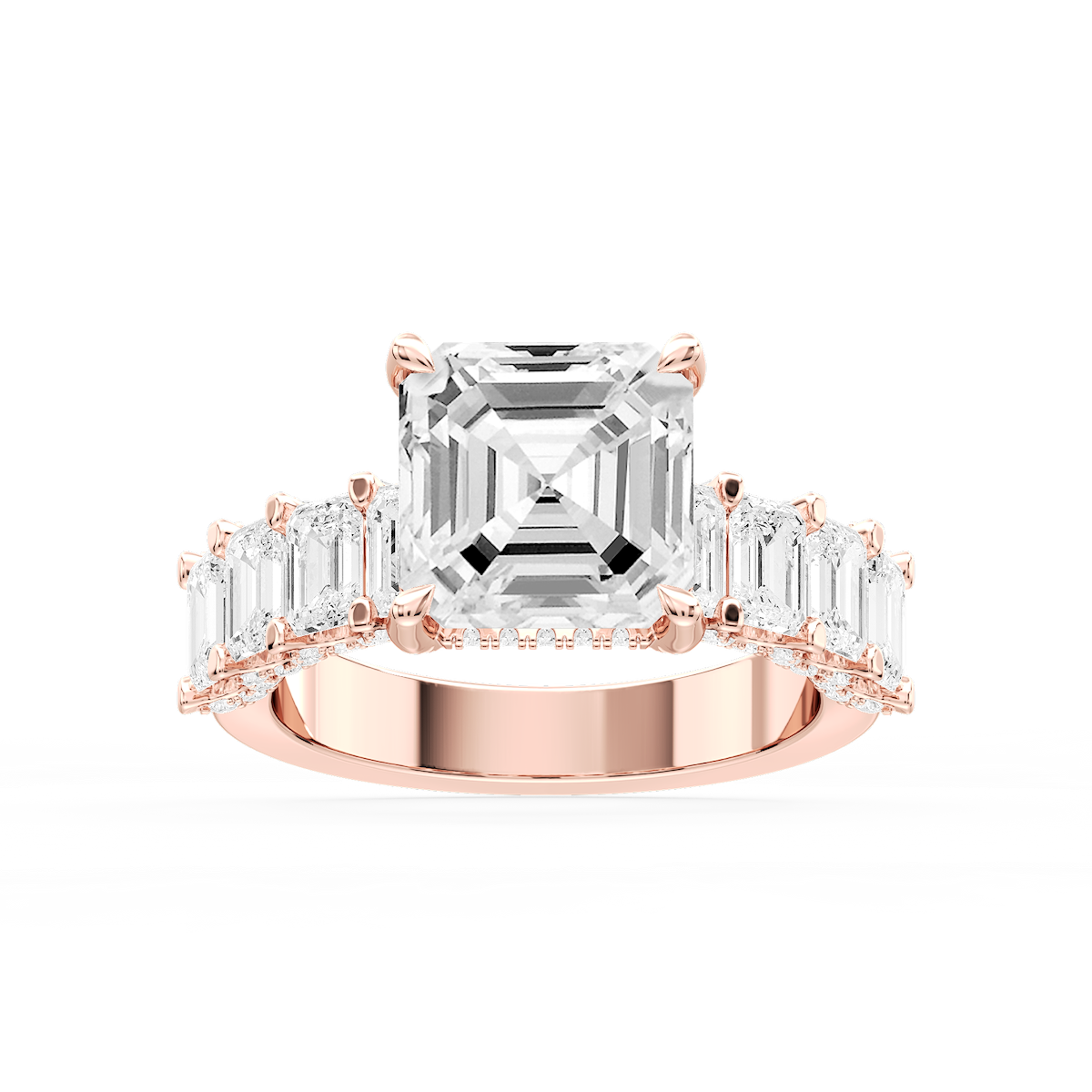 Claire Asscher Lab Grown Diamond Hidden Halo Engagement Ring