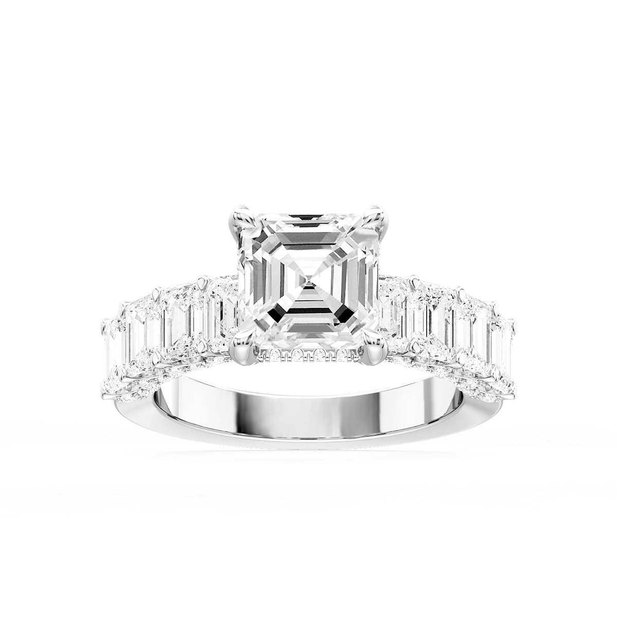 Claire Asscher Lab Grown Diamond Hidden Halo Engagement Ring