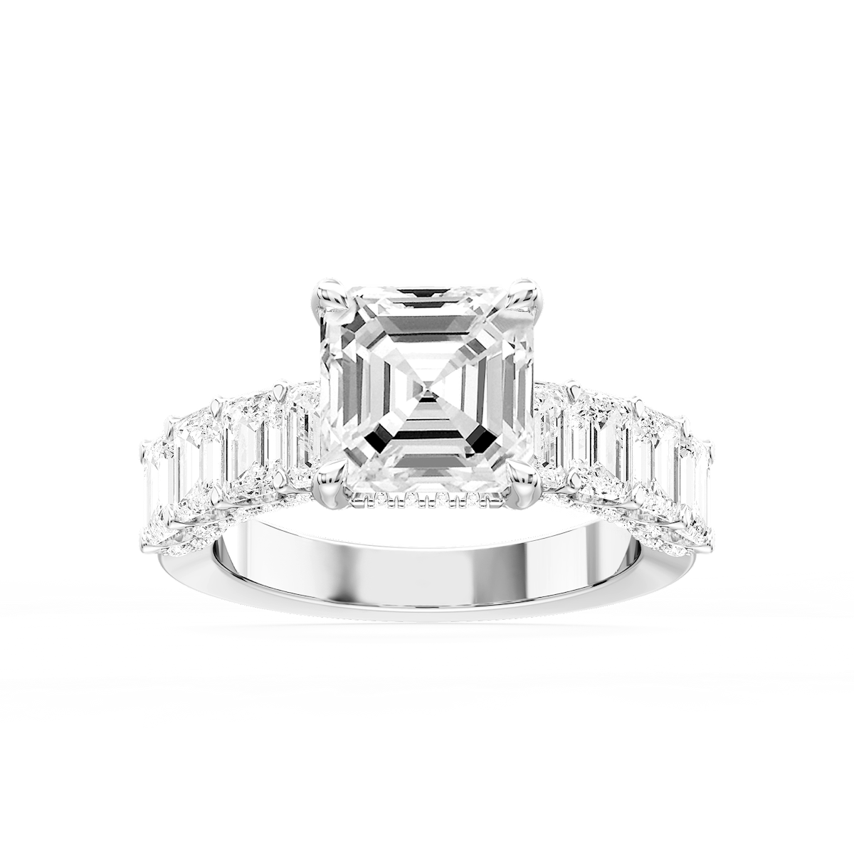 Claire Asscher Lab Grown Diamond Hidden Halo Engagement Ring
