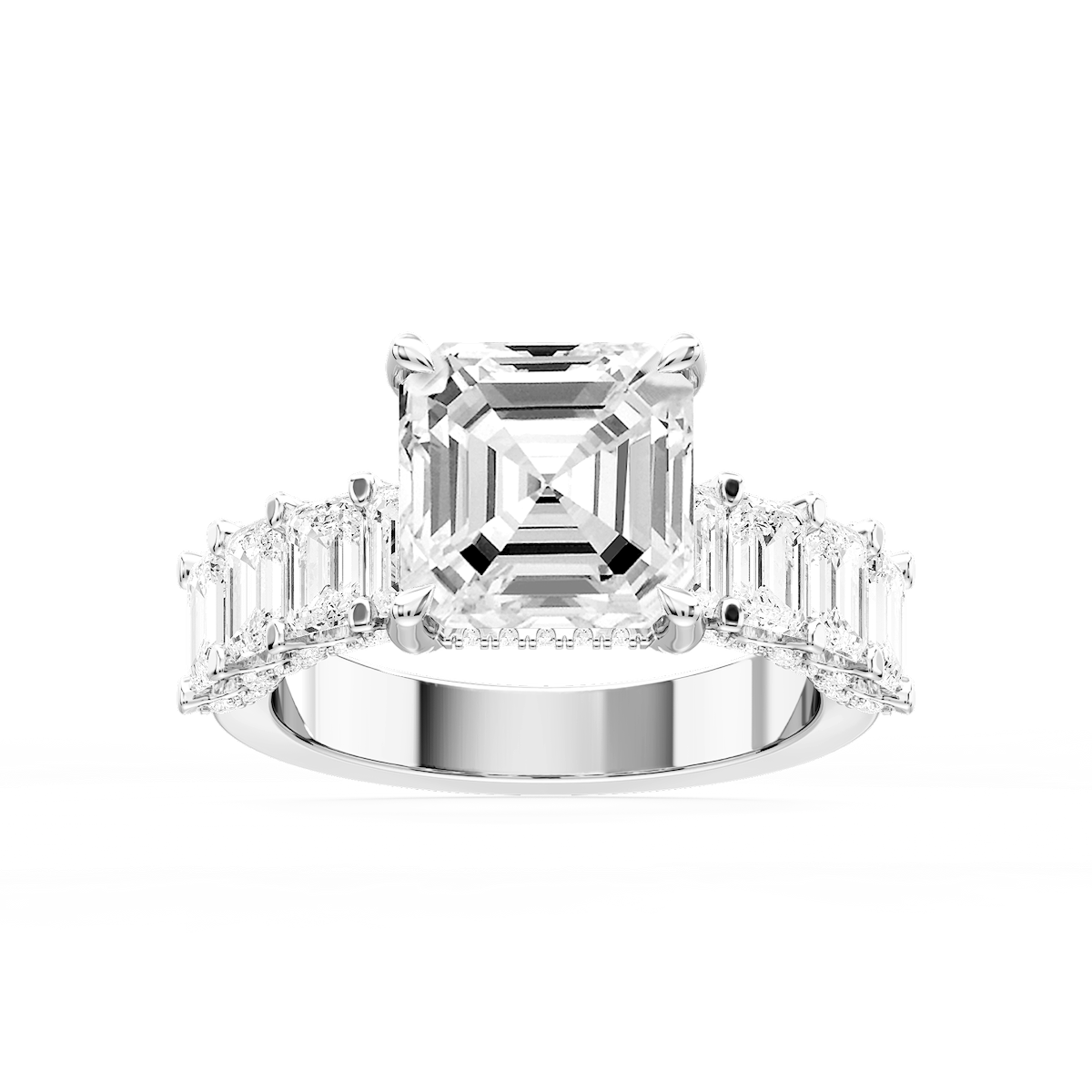 Claire Asscher Lab Grown Diamond Hidden Halo Engagement Ring