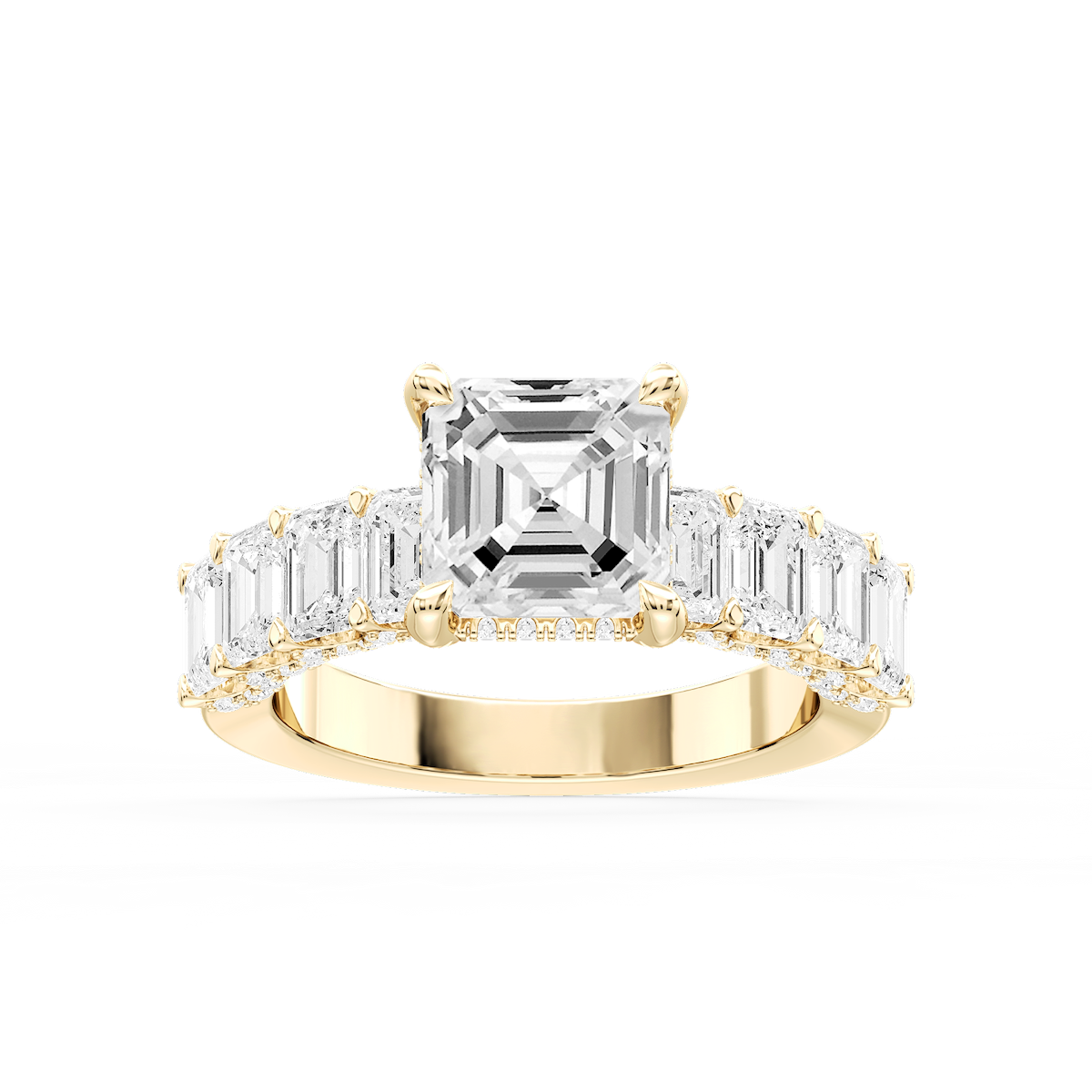Claire Asscher Lab Grown Diamond Hidden Halo Engagement Ring