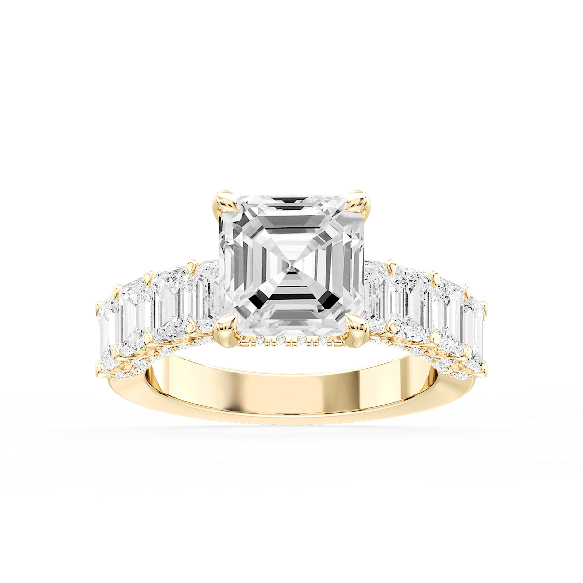 Claire Asscher Lab Grown Diamond Hidden Halo Engagement Ring