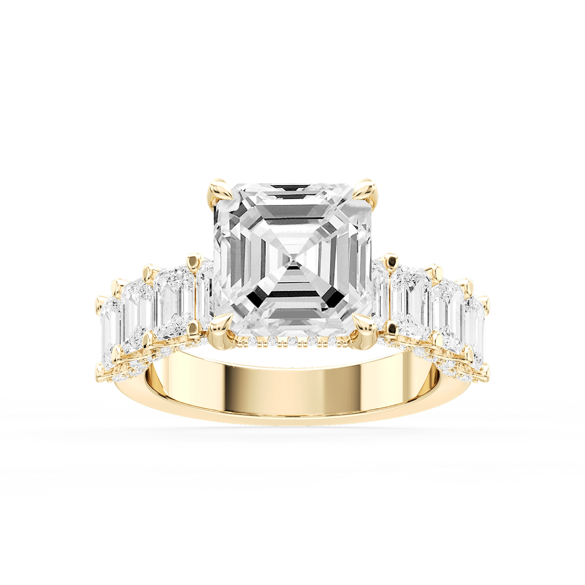 Claire Asscher Lab Grown Diamond Hidden Halo Engagement Ring