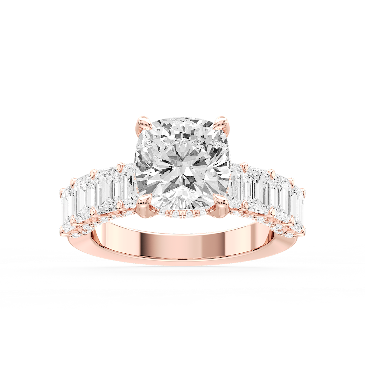 Claire Cushion Lab Grown Diamond Hidden Halo Engagement Ring