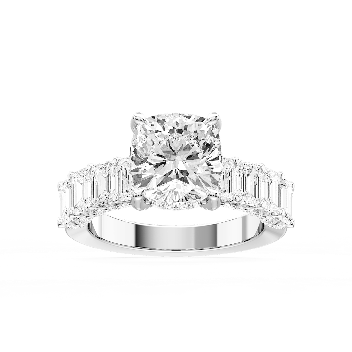 Claire Cushion Lab Grown Diamond Hidden Halo Engagement Ring
