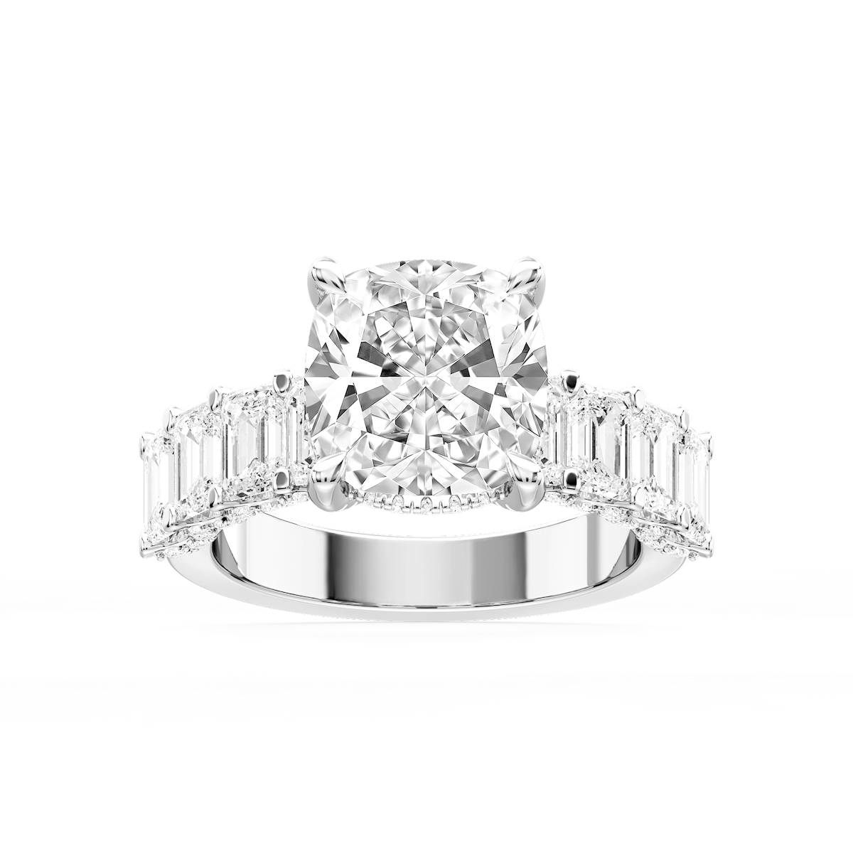 Claire Cushion Lab Grown Diamond Hidden Halo Engagement Ring